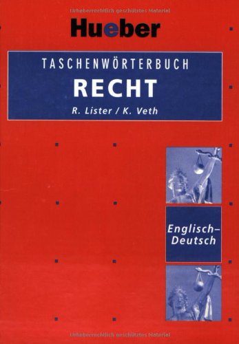 9783190062782: Hueber Dictionaries and Study-AIDS: Taschenworterbuch Recht Englisch - Deutsch
