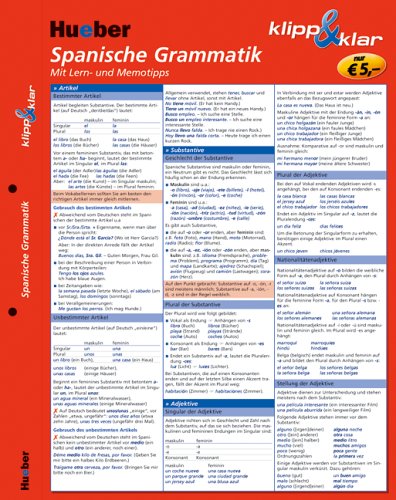 Beispielbild fr Spanische Grammatik klipp & klar: Mit Lern- und Memotipps zum Verkauf von medimops