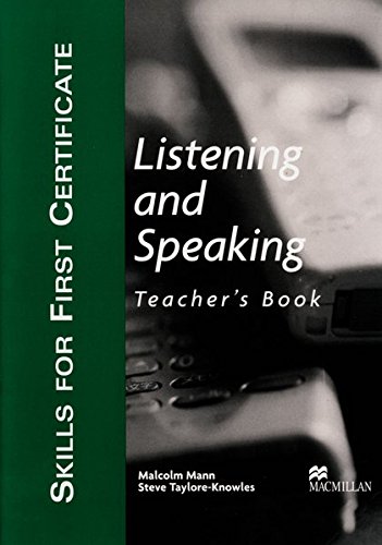 Beispielbild für Skills for First Certificate Listening and Speaking: Teacher's Book zum Verkauf von medimops