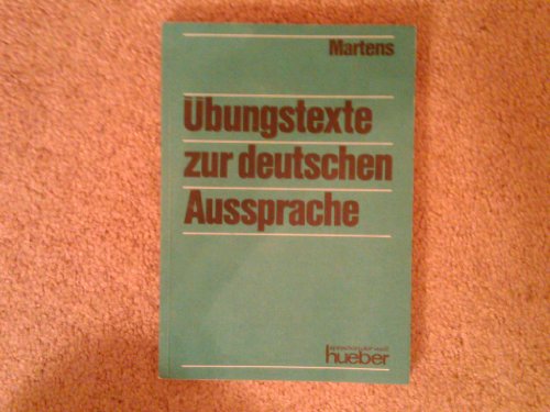 Imagen de archivo de BUNGSTEXTE ZUR DEUTSCHEN AUSSPRACHE a la venta por German Book Center N.A. Inc.