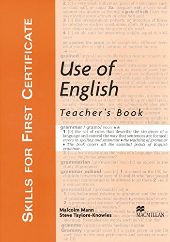 Beispielbild fr Skills For First Certificate Use of English: Teacher's Book zum Verkauf von medimops