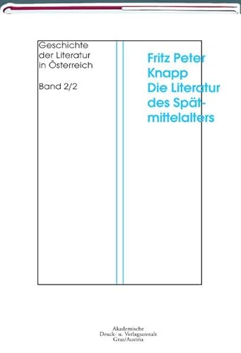 9783201018128: Geschichte der Literatur in sterreich 2/2.