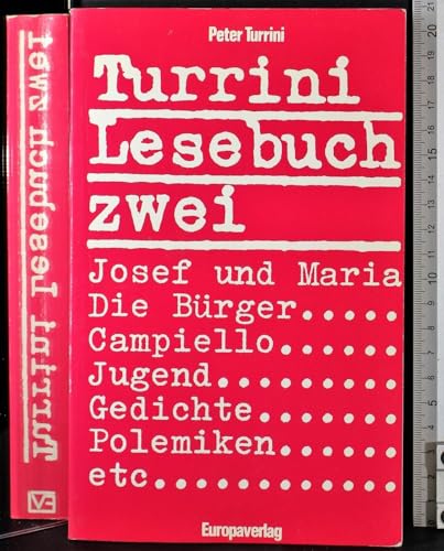 9783203508382: Turrini Lesebuch, in 2 Bdn., Bd.2, Stcke, Film, Gedichte, Reaktionen etc. (Livre en allemand)