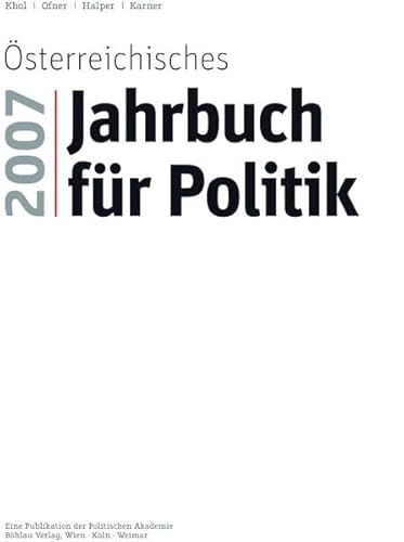 Beispielbild fr sterreichisches Jahrbuch fr Politik 2007 zum Verkauf von medimops