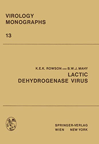 Imagen de archivo de Lactic Dehydrogenase Virus (= Virology Monographs Die Virusforschung in Einzeldarstellungen Band 13) a la venta por Bernhard Kiewel Rare Books