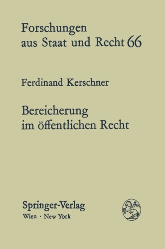 9783211817742: Bereicherung Im Affentlichen Recht: 66 (Forschungen Aus Staat Und Recht)