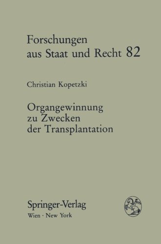 Stock image for Organgewinnung zu Zwecken der Transplantation. for sale by Antiquariat  Werner Haschtmann