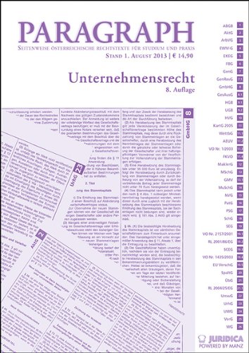 Beispielbild fr Unternehmensrecht: Paragraph. Seitenweise sterreichische Rechtstexte fr Studium und Praxis zum Verkauf von biblion2