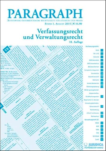 9783214011826: Verfassungsrecht und Verwaltungsrecht (sterreichisches Recht): Paragraph. Seitenweise sterreichische Rechtstexte fr Studium und Praxis