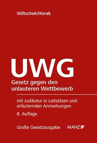 9783214014698: UWG: Gesetz gegen den unlauteren Wettbewerb