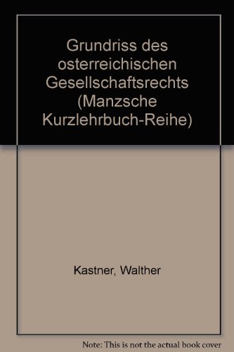 9783214048532: Grundriss des sterreichischen Gesellschaftsrechts