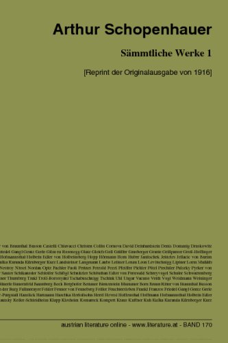 SÃ¤mmtliche Werke 1: [Reprint der Originalausgabe von 1916] (German Edition) (9783226003598) by Schopenhauer, Arthur