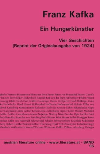 Stock image for Ein Hungerknstler: Vier Geschichten [Reprint der Originalausgabe von 1924] for sale by Revaluation Books