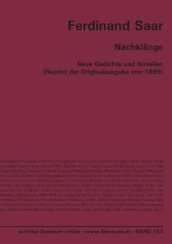 Imagen de archivo de Nachklnge: Neue Gedichte und Novellen [Reprint der Originalausgabe von 1899] a la venta por Revaluation Books