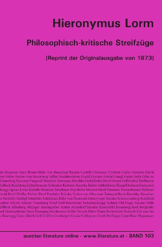 Imagen de archivo de Philosophisch-kritische Streifzge: [Reprint der Originalausgabe von 1873] a la venta por Revaluation Books