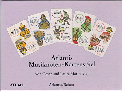 Atlantis Musiknoten-Kartenspiel: Enthält ein Violinschlüssel-Kartenspiel und ein Baßschlüssel-Kartenspiel mit je 52 Karten und eine Spielanleitung - Marinovici, Cesar; Marinovici, Laura