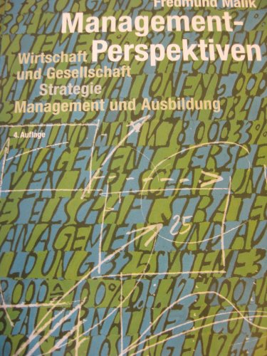 Imagen de archivo de Management-Perspektiven: Wirtschaft und Gesellschaft - Strategie - Management und Ausbildung a la venta por medimops