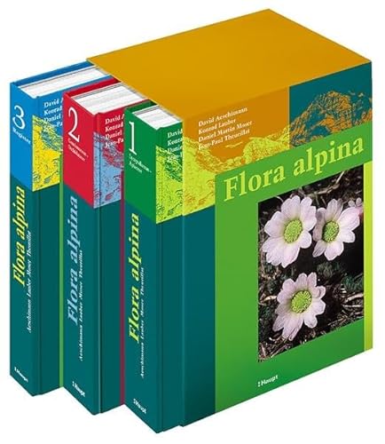 Stock image for Flora alpina: Ein Atlas smtlicher 4500 Gefsspflanzen der Alpen: 3 Bde. [Hardcover] Wie viele Gefsspflanzen umfasst die Flora der Alpen? Wie sehen sie aus? Wie werden sie korrekt benannt? Welche Arten sind einjhrig, mehrjhrig oder verholzt? Wann blhen sie? Wo kann man ihnen begegnen? Welche kologie charakterisiert die einzelne Art? Die Flora alpina behandelt erstmals in einem Werk smtliche Blten- und Farnpflanzen des ganzen Alpenraumes, von Nizza bis Wien, von den Talbden bis zum ewigen Schnee, und gibt damit Antwort auf all diese Fragen. Alle ursprnglichen Arten und eine Auswahl von Einwanderern (Neophyten) werden mit einer ausfhrlichen und mehrsprachigen Nomenklatur mit Literaturhinweisen, Symbolen und Zahlen zu Biologie und kologie, einer Verbreitungskarte und ein bis zwei Farbfotografien von hoher Qualitt prsentiert. Die Autoren - in Zusammenarbeit mit weiteren renommierten Botanikern aus verschiedenen Lndern - legen mit der Flora alpina ein sprachunabhngiges Refere for sale by BUCHSERVICE / ANTIQUARIAT Lars Lutzer