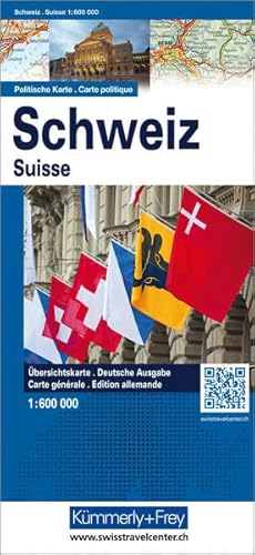 9783259001714: Schweiz, politische Karte, 1:600 000 =: Switzerland, political map, 1:600 000 (German Edition)