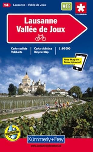 Stock image for Lausanne and Vall�e de Joux (Cycling Map) (German and English Edition) for sale by Phatpocket Limited