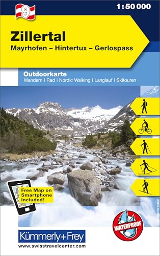 Beispielbild fr Zillertal, Mayrhofer, Hintertux, Gerlospass: Nr. 09, Outdoorkarte sterreich, 1:50 000, Freemap on Smartphone included zum Verkauf von medimops