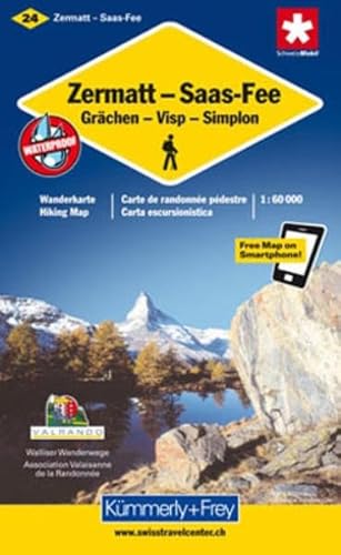 Beispielbild fr Wanderkarte Zermatt / Saas Fee / Grchen / Visp / Simplon 1 : 60 000. Walliser Wanderwege zum Verkauf von medimops