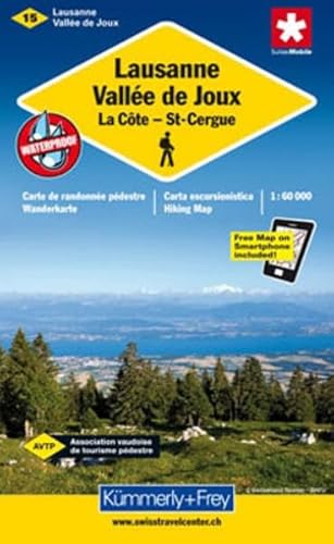 9783259008997: KuF Schweiz Wanderkarte 15 Lausanne - Valle de Joux 1 : 60 000: La Cte - St-Cergue