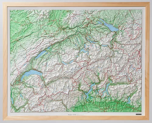 Stock image for Kunststoffrelief Schweiz 1 : 500 000. Mit Holzrahmen for sale by Buchpark