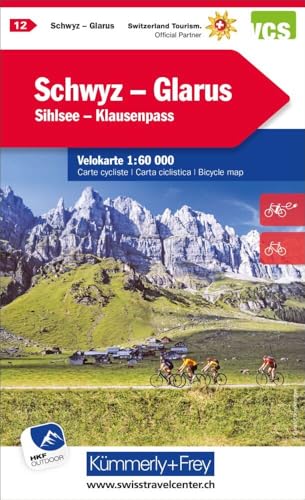 Stock image for Schwyz-Glarus, Shilsee, Klausenpass: Nr. 12, Velokarte 1:60000, waterproof, Freemap on Smartphone included (Kmmerly+Frey Velokarten) for sale by medimops