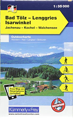 Beispielbild fr Bad Tlz, Lenggries, Isarwinkel, Jachenau, Kochel, Walchensee: Nr. 4, Outdoorkarte Deutschland, 1:35 000, Mit kostenlosem Download fr Smartphone (Kmmerly+Frey Outdoorkarten Deutschland) zum Verkauf von medimops