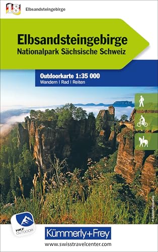 Beispielbild fr Elbsandsteingebirge Nr. 18 Outdoorkarte Deutschland 1:35 000: Nationalpark Schsische Schweiz, water resistant, free Download mit HKF Outdoor App (Kmmerly+Frey Outdoorkarten Deutschland) zum Verkauf von medimops