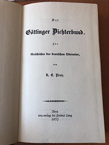 Imagen de archivo de Der Gttinger Dichterbund. a la venta por SKULIMA Wiss. Versandbuchhandlung