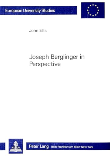 Beispielbild fr Joseph Berglinger in Perspective: A Contribution to the Understanding of the Problematic Modern Artist in Wackenroder/Tieck's "Herzensergiessungen eines kunstliebenden Klosterbruders" zum Verkauf von Thomas Emig