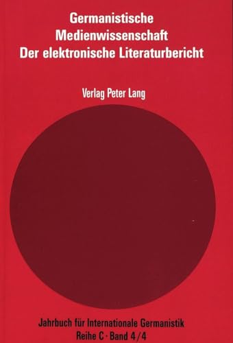 Germanistische Medienwissenschaft: Teil 4- Friedrich Knilli, Reiner Matzker (Hrsg.) Der elektronische Literaturbericht- Das Datenbankprogramm Â«Jud SÃ¼ÃŸ ... Germanistik C) (German Edition) (9783261043900) by Knilli, Friedrich; Zielinski, Siegfried