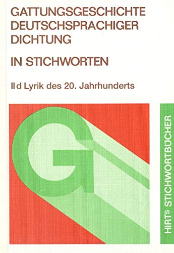 Hirts StichwortbÃ¼cher, Gattungsgeschichte deutschsprachiger Dichtung (9783266030851) by Ivo Braak