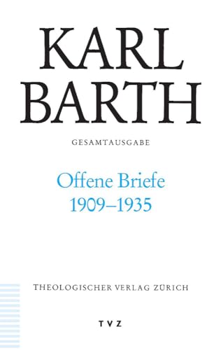 9783290171643: Karl Barth Gesamtausgabe V. Briefe: Offene Briefe 1909-1935