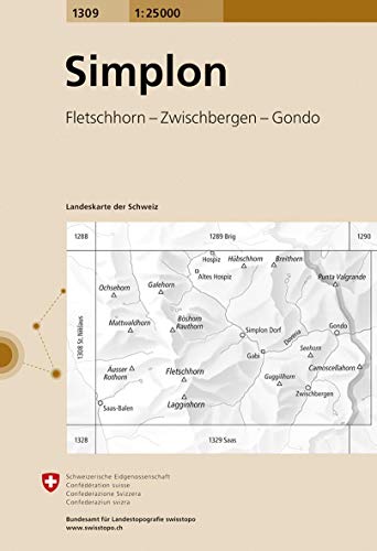 9783302013091: Simplon (2019): Fletschhorn - Zwischbergen - Gondo: 1309