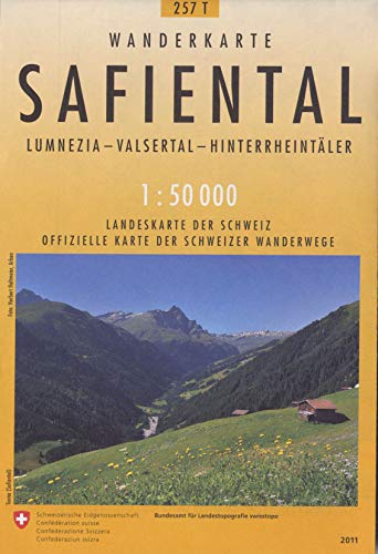 Beispielbild fr Swisstopo 1 : 50 000 Safiental: Lumnezia - Valsertal - Hinterrheintler. Offizielle Wanderkarte der SAW (Wanderkarten) zum Verkauf von medimops