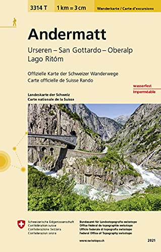 Beispielbild fr 3314T Andermatt Wanderkarte: Urseren - Gotthard - Oberalp - Lago Ritm (Wanderkarten 1:33 333) zum Verkauf von medimops