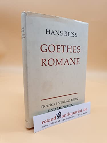 9783317005401: Goethes Romane