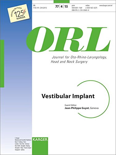 9783318056020: Vestibular Implant: Special Topic Issue: ORL 2015, Vol. 77, No. 4