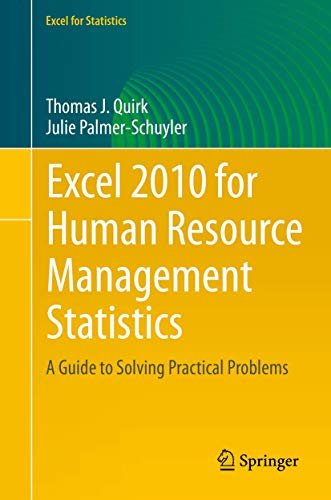 Beispielbild fr Excel 2010 for Human Resource Management Statistics zum Verkauf von Blackwell's