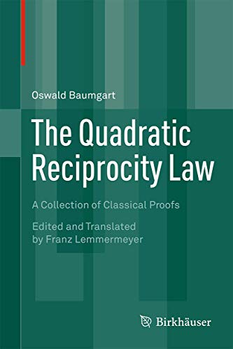 9783319162829: The Quadratic Reciprocity Law: A Collection of Classical Proofs