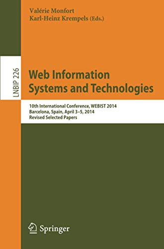 Imagen de archivo de Web Information Systems and Technologies a la venta por Kennys Bookshop and Art Galleries Ltd.
