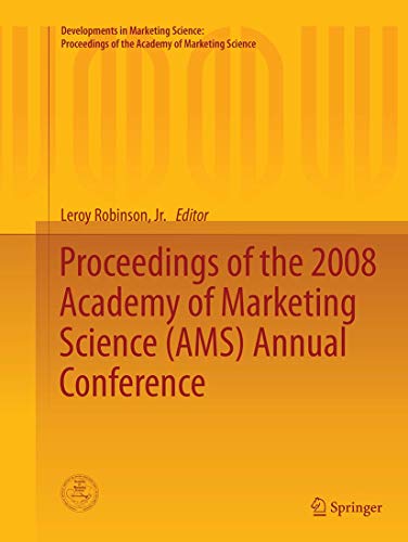 9783319364940: Proceedings of the 2008 Academy of Marketing Science (AMS) Annual Conference: Proceedings of the Annual Conference of the Academy of Marketing Science: 31