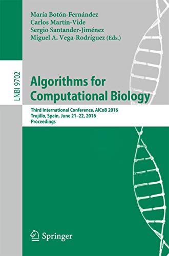Imagen de archivo de Algorithms for Computational Biology : Third International Conference; AlCoB 2016; Trujillo; Spain; June 21-22; 2016; Proceedings a la venta por Ria Christie Collections