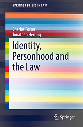 9783319534589: Identity, Personhood and the Law (SpringerBriefs in Law)