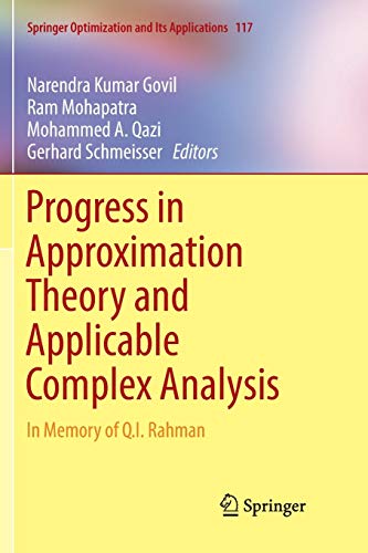 Beispielbild fr Progress in Approximation Theory and Applicable Complex Analysis In Memory of Q.I. Rahman zum Verkauf von Buchpark