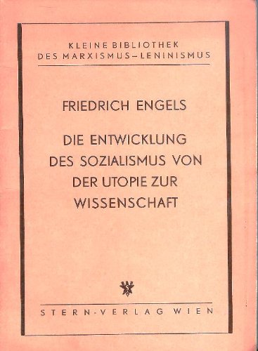 Die Entwicklung Des Sozialismus Von Der Utopie Zur Wissenschaft (9783320010300) by Friedrich Engels