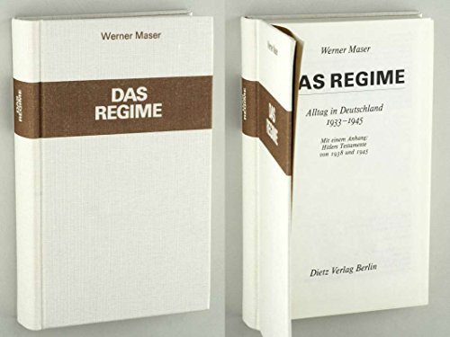 Beispielbild fr Das Regime: Alltag in Deutschland 1933-1945. Mit einem Anhang: Hitlers Testamente von 1938 und 1945. zum Verkauf von Henry Hollander, Bookseller